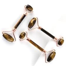 Tiger eye Face Roller and Gua Sha Set - Skin Care Jade Roller and Gua Sha for Women Gifts - Tiger Eye Roller for Face Massage Roller Facial Therepy Lifting Tool Anti Aging Beauty (Tiger Eye)-Velvo Beauty