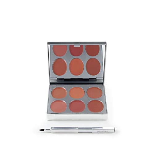 Jerome Alexander New Again Lipstick Palette & Retractable Brush, 6 Hot-Poured, Buildable & Blendable Smooth Matte Shades (Nude)-Velvo Beauty