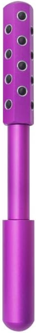 24-Stone Facial Roller - Cooling Face & Neck Massager Tool for Skin Rejuvenation | 360° Contouring with Germanium Stones & Aircraft Aluminum | Portable 7.6" Beauty Roller - Purple-Velvo Beauty