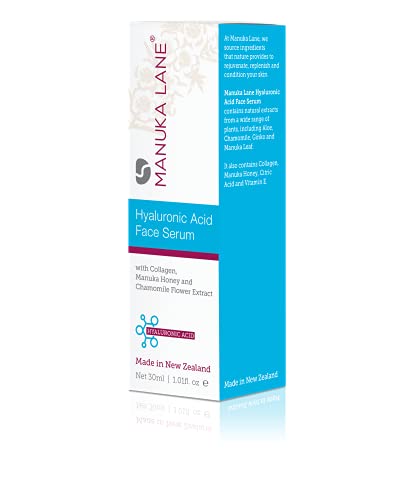 Hyaluronic Acid Serum for Face and Neck with Collagen, Manuka Honey & Chamomile Flower Extract | Plant Based Formula | Carefully formulated to keep your skin young and healthy!-Velvo Beauty