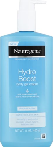 Neutrogena Hydro Boost Body Moisturizing Gel Cream with Hyaluronic Acid, Non-Greasy & Fast Absorbing, Lightweight Hydrating Body Lotion for Normal to Dry Skin, Fragrance-Free, 16 oz (Pack of 2)-Velvo Beauty