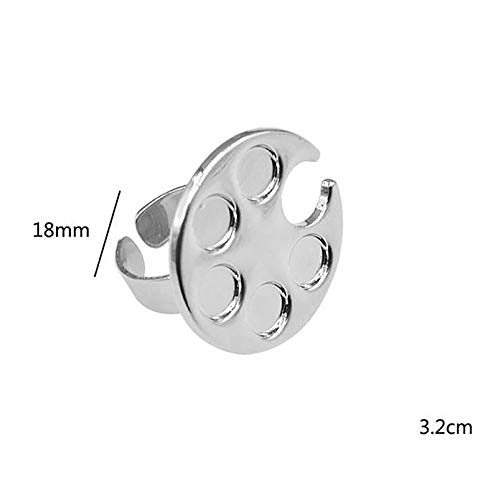 2 Pieces Nail Art Palette Finger Rings, Mini Polish Holder Drawing Color Palette, Nail Art Painting Gel Palette Manicure Tool, Cosmetic Artist Mixing Palette-Velvo Beauty