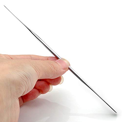 5Pcs Makeup Spatula tool metal Set Professional Beauty Stainless Steel Cosmetics Mixer Long Metal Spatula Depotting Mixing Tool (#1)-Velvo Beauty