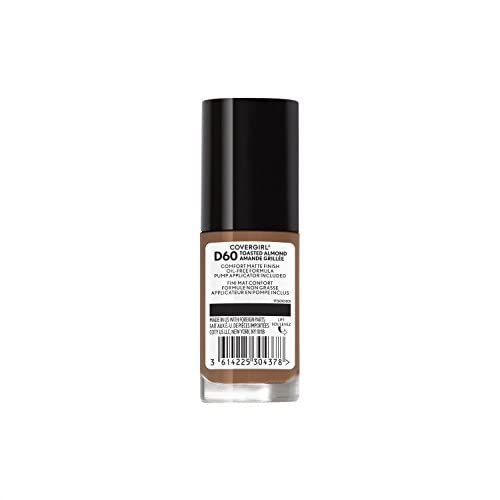 COVERGIRL Trublend Matte Made Liquid Foundation, D60 Toasted Almond, 1.01 Fl Oz, 2 Count-Velvo Beauty