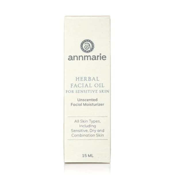 Annmarie Skin Care Herbal Facial Oil For Sensitive Skin - Unscented Facial Oil With Squalane, Sacha Inchi Oil + Camellia Seed Oil (15Ml / 0.5 Fl Oz)-Velvo Beauty