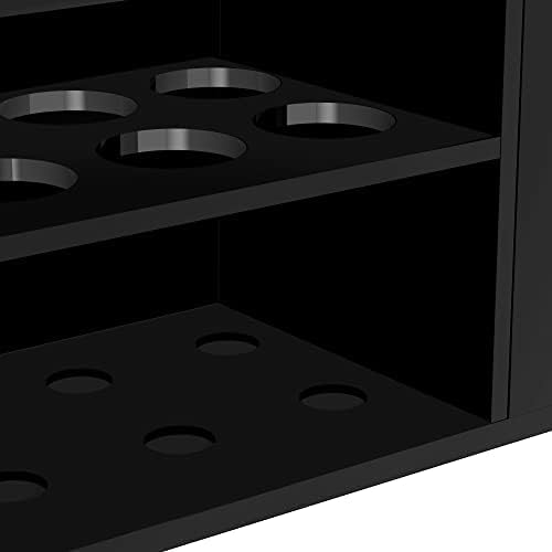 HBlife 2 Pcs Acrylic Magnetic Dry Erase Marker Holder for Whiteboard, Wall Mount 10 Slots Magnet Pen Pencil Holder for Fridge Refrigerator, Locker Organizer Accessories for Classroom Office, Black-Velvo Beauty