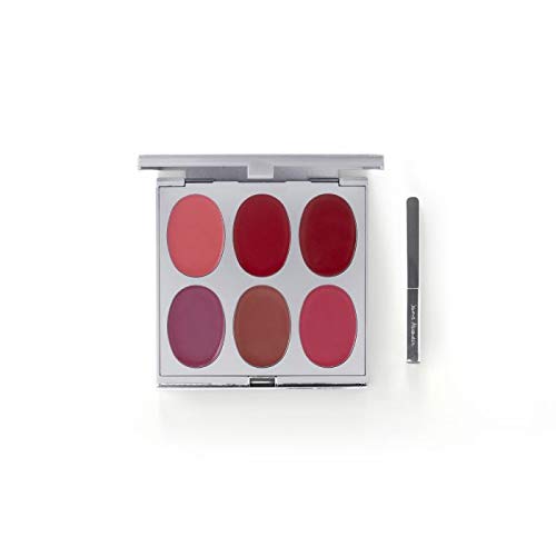 Jerome Alexander New Again Lipstick Palette & Retractable Brush, 6 Hot-Poured, Buildable & Blendable Smooth Matte Shades (Hot Colors)-Velvo Beauty