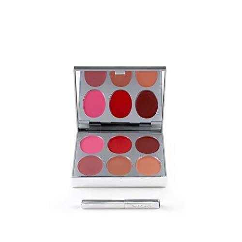 Jerome Alexander New Again Lipstick Palette & Retractable Brush, 6 Hot-Poured, Buildable & Blendable Smooth Matte Shades (Sumptuous Shades)-Velvo Beauty