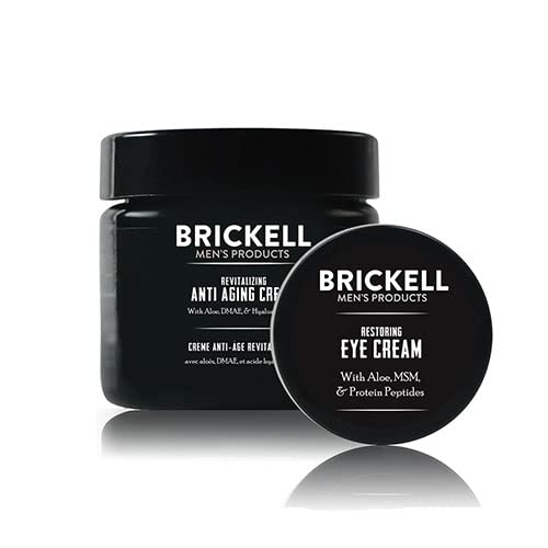 Brickell Men's Ultimate Anti-Aging Routine, Anti-Wrinkle, Night Face Cream and Eye Cream to Reduce Puffiness, Wrinkles, Dark Circles, Under Eye Bags, Natural and Organic, Unscented-Velvo Beauty