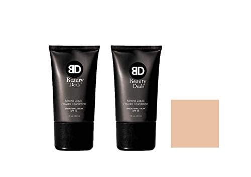 Mineral Liquid Powder Foundation Broad Spectrum SPF 15 Pack of 2 (Porcelain)-Velvo Beauty