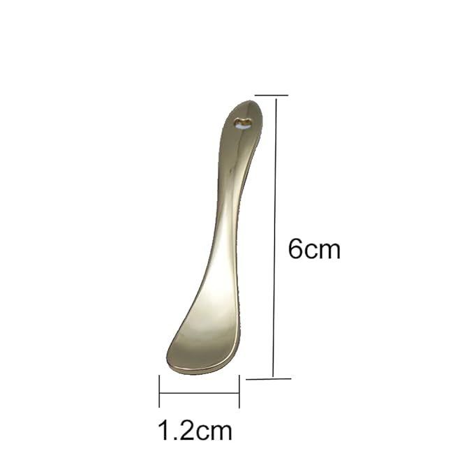 3 Pieces Zinc Alloy Makeup Spatula Eye Cream Spoon Beauty Scoop Mini Spoon Makeup Beauty Spoons Mini Cosmetic Skincare Spatula for Cream Lotions, Spoon Shaped, Golden, Silver-Velvo Beauty