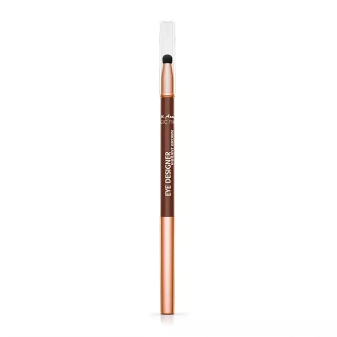 M. Asam MAGIC FINISH EYE DESIGNER Vibrant Brown - waterproof eyeliner for a long-lasting & color-intensive result with integrated sponge for easy blending, eye make-up, 0.01 Oz-Velvo Beauty