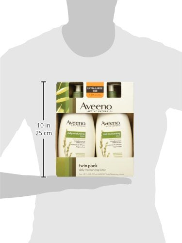 Aveeno Active Naturals Daily Moisturizing Lotion, New 2 Pack Of 20 Fl Ounce Pump, 1 Fl Ounce-Velvo Beauty