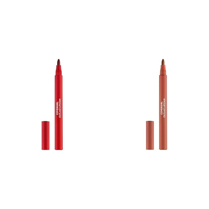 COVERGIRL Outlast Lipstain Bundle - Atomic Love 55 & Canyon 35 Colors-Velvo Beauty