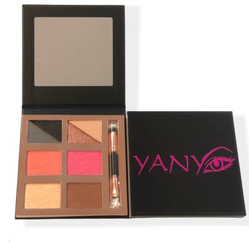Luxe Light & Loaded Multi-Use Palette | 4-in-1, Eyeshadow, Blush, Contour, Highlight | Mix colors for Custom Blends | Includes Mirror and Dual Brush-Velvo Beauty