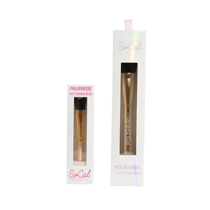 Polishe(r) Lash Cleansing Brush by SoCal Beauty - Ultra-Soft Synthetic Bristles for Gentle Lash Line Cleaning, Pairs Perfectly with Keep It Squeaky Cleanser-Velvo Beauty