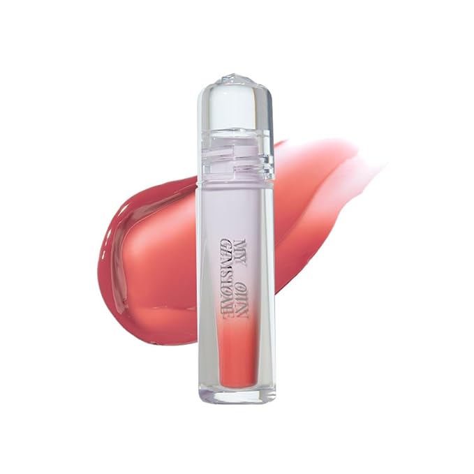 ETUDE Over Glowy Lip Stain Tint #16 Opal Wish | Non-Sticky Vegan Lip Tint | Moisturized & Long-lasting Lip Gloss | Daily Tint for Dry Lips, Korean Makeup-Velvo Beauty