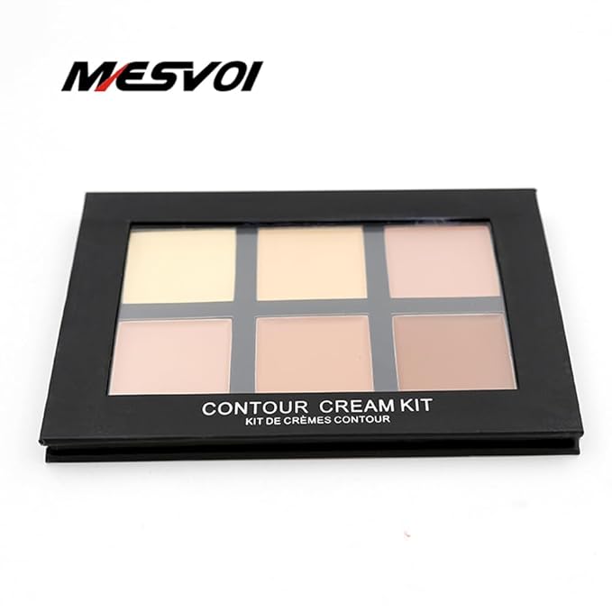 6 Color Contour and Highlighting Makeup Kit Contouring Foundation Concealer Palette Cream Kit Mattle (Medium)-Velvo Beauty