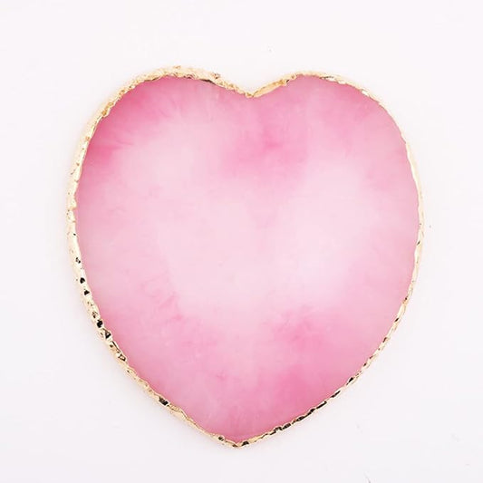 Resin Nail Art Palettes,Makeup Palettes, Resin Nail Mixing Palette Drawing Color Palette Gel Polish Color Mixing Plate Gold Edge Nail Art Display Cosmetic Mixing Tools (1 pc Pink Heart)-Velvo Beauty