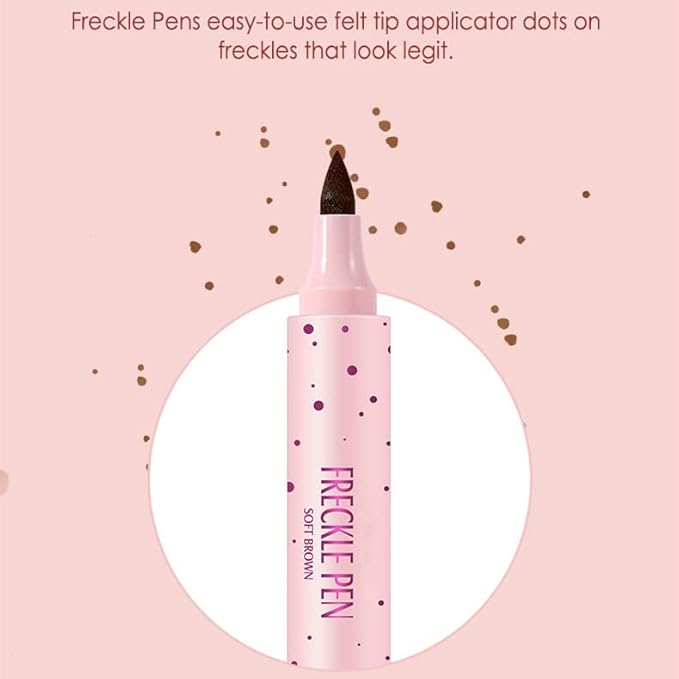 Freckle Pen Faux Freckle Pen Colour Pop Freckle Pen Supernaturally Realistic Freckles Makeup Brush Fantastic Freckles Pen Long-lasting Waterproof Soft-point Absorbent Pen For a Natural and Easy Makeup Look (Double)-Velvo Beauty