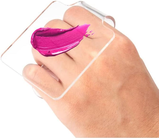 1 PCS Hand Makeup Mixing Palette Makeup Hand Palette Acrylic Nail Art Manicure Palette Eyeshadow Makeup Hand Palette Clear Makeup Palette for Makeup Blending-Velvo Beauty