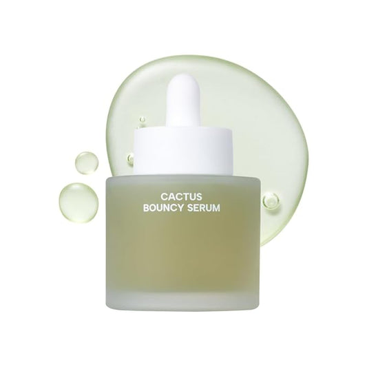 Whamisa Organic Cactus Bouncy Serum, 48 hrs Inner Skin Moisture, 72 hrs Hydrating and Moisturizing, Postbiotics, Facial Ampoule (52ml)-Velvo Beauty
