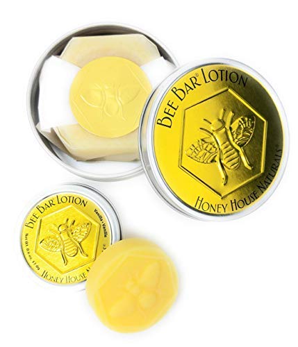 Bee Bar Honey House Naturals Duo – Vanilla - Small 6 Ounce and Large 2 Ounce– All Natural Ultra Moisturizing Lotion Bar Infused with Essential Oils and Butters – Made in USA-Velvo Beauty