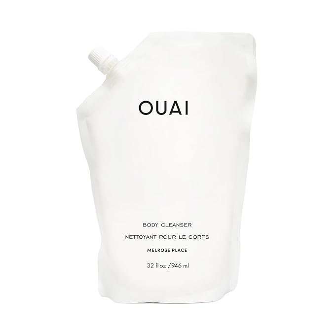 OUAI Body Cleanser Refill, Melrose Place - Foaming Body Wash with Jojoba Oil and Rosehip Oil to Hydrate, Nurture, Balance and Soften Skin - Paraben, Phthalate and Sulfate Free Skin Care - 32 Oz-Velvo Beauty