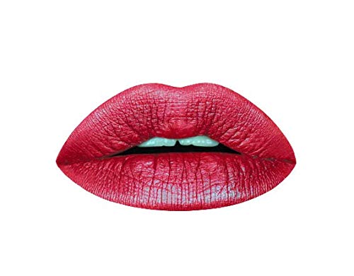 Aromi Dark Red Metallic Liquid Lipstick | Ruby Maroon Lip Color with Shimmery Finish, Vegan, Cruelty-free, Holiday Makeup, Long-Lasting (Candy Apple)-Velvo Beauty