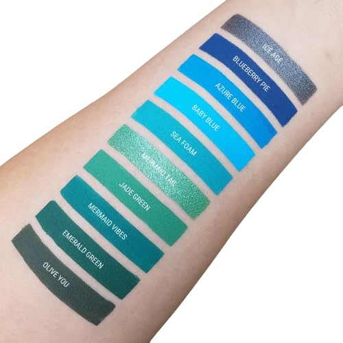 Aromi Green Metallic Liquid Lipstick | Turquoise Teal-Green Lip Color with Shimmery Finish, Vegan, Cruelty-free, Smudge Proof, Long-lasting, Handmade (Mermaid Tail)-Velvo Beauty