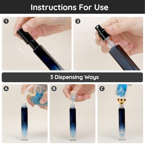 Segbeauty 10 Packs Perfume Bottles Empty, 10ml Refillable Portable Cologne Sprayer, 0.34oz Glass Spray Bottles for Dispensing Perfume, Mini Travel Size Perfume Atomizer Sample Container for Frangrance-Velvo Beauty