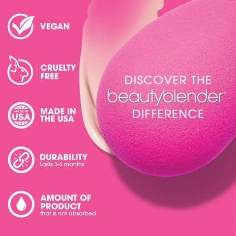 Beautyblender® | Nova Beauty Blender Makeup Sponge, Super-Soft Foam Easily Blends Foundations, Powders & Creams, Made in USA, Reusable, Washable, Streak Free Application, Vegan, Cruelty Free-Velvo Beauty
