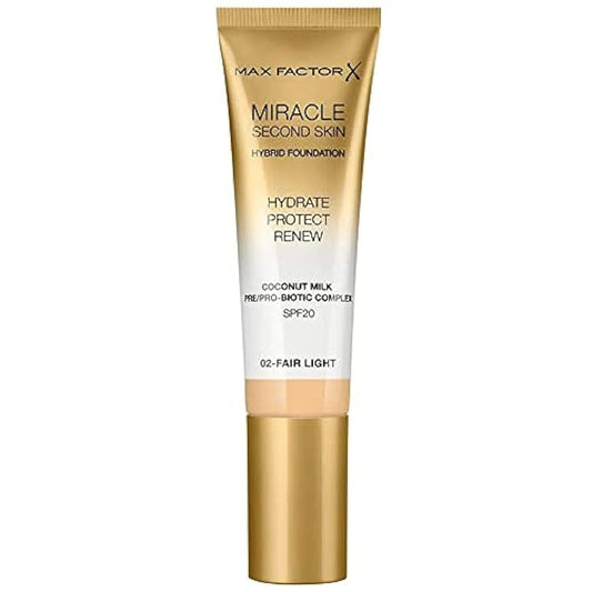 Max Factor Miracle Second Skin Hydrating Foundation, Fair-Light - 30 ml-Velvo Beauty
