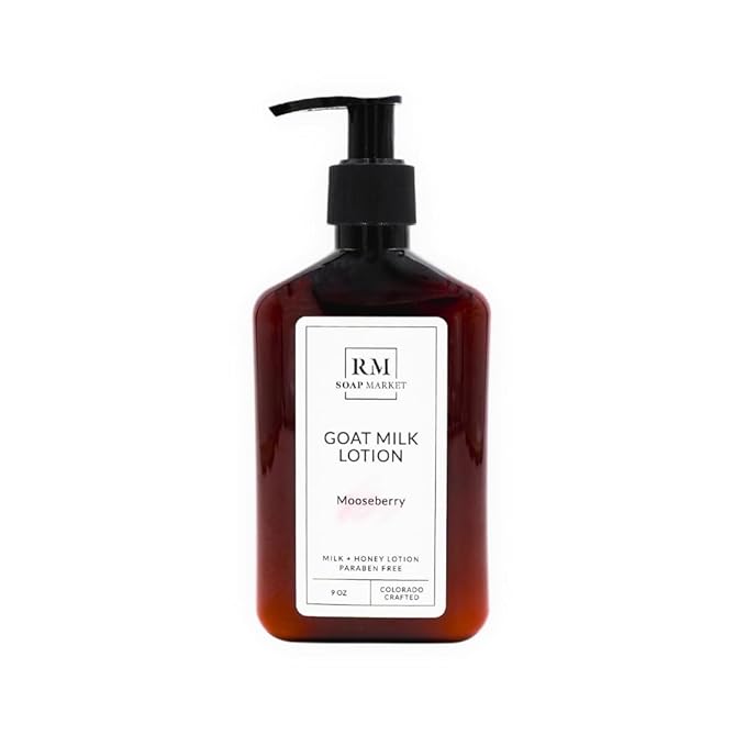 Goat Milk Lotion, Mooseberry Fragrance, Hydrating Lotion for Men & Women With Nourishing Goat Milk, Shea Butter, Sunflower Oil & Aloe, Packed With Vitamin A, E & Selenium, 9 Oz-Velvo Beauty