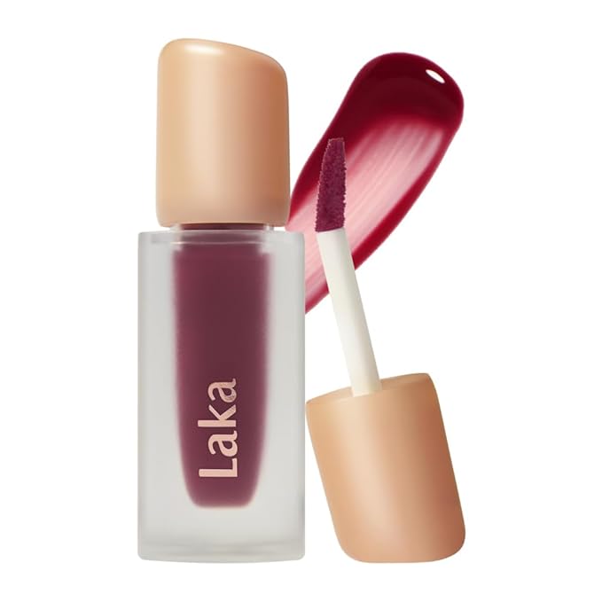 Laka Fruity Glam Tint, 4.5g/0.15 oz., Glowing Lip Stain with Wide Color Spectrum, Hydrating & Lightweight Texture, Long-Lasting Bold Stain, Non-Sticky, Vegan, K-Beauty (#115 Envy)-Velvo Beauty