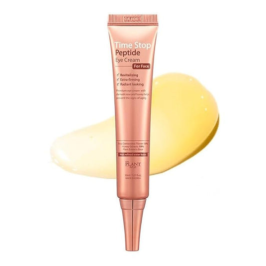 THE PLANT BASE Time Stop Peptide Eye Cream for Face 30ml | Rose 36% + Honey 10% + Peptide | Wrinkle Cream | Revitalizing | Extra Firming | Radiant Finish | Skin Refining | So radiant-Velvo Beauty