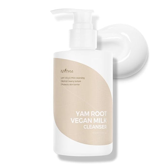 IsNtree Yam Root Vegan Milk Cleanser 220ml, 7.43 fl.oz | Korean Facial Cleanser for Sensitive Skin | Rich & Creamy Texture | Hydrating & Mild | Vegan & Cruelty-Free Skincare-Velvo Beauty