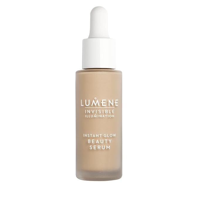 Lumene Invisible Illumination Instant Beauty Glow Serum - Sheer-Coverage Face Makeup + Brightening Serum - Infused with Nordic Algae and Vitamin E for Instant Radiance - Universal Medium (30ml)-Velvo Beauty
