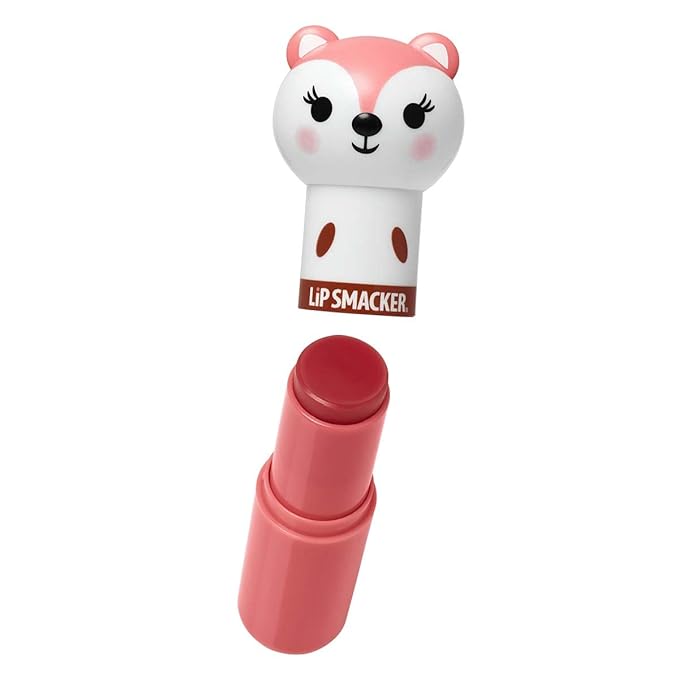 Lip Smacker Lippy Pals Fox, Flavored Moisturizing & Smoothing Soft Shine Lip Balm, Hydrating & Protecting Fun Tasty Flavors, Cruelty-Free & Vegan - Foxy Apple-Velvo Beauty