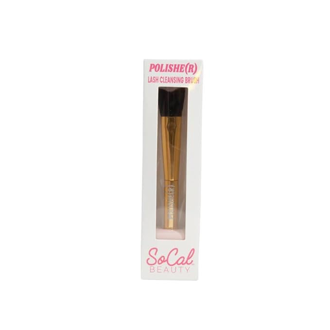 Polishe(r) Lash Cleansing Brush by SoCal Beauty - Ultra-Soft Synthetic Bristles for Gentle Lash Line Cleaning, Pairs Perfectly with Keep It Squeaky Cleanser-Velvo Beauty
