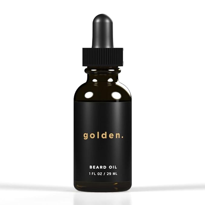 Golden Grooming Co. Beard Oil for Men - Nourishing & Organic Beard Moisturizer - Organic Oil for Beard Growth - All-Natural Formula with Vitamin E - Smooth and Soft Beard - 1 fl oz-Velvo Beauty