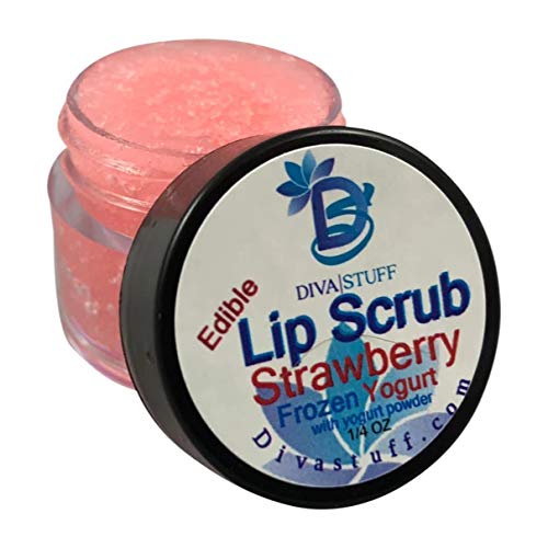 Diva Stuff Ultra Hydrating Lip Scrub for Soft Lips, Gentle Exfoliation, Moisturizer & Conditioner, Strawberry Frozen Yogurt – ¼ oz (Made in the USA)-Velvo Beauty