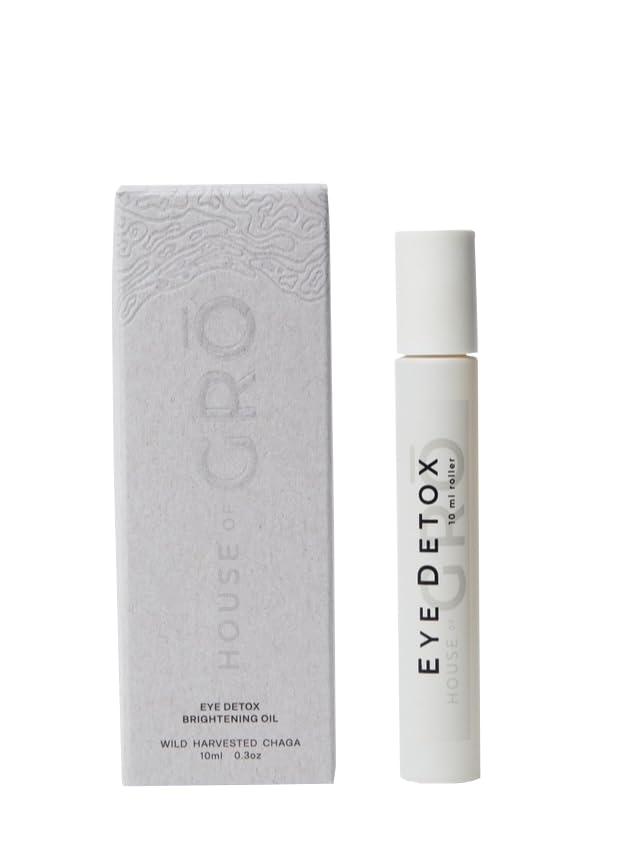 House of Grō EYE DETOX - BRIGHTENING OIL | 10ML - Chaga Mushroom Skincare, Eye Detox Roller, Inclusive Clean Beauty For All Ages And Skin Types, For Healthier Looking Skin-Velvo Beauty