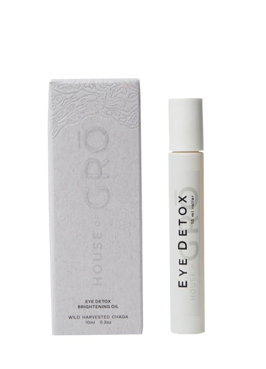 House of Grō EYE DETOX - BRIGHTENING OIL | 10ML - Chaga Mushroom Skincare, Eye Detox Roller, Inclusive Clean Beauty For All Ages And Skin Types, For Healthier Looking Skin-Velvo Beauty