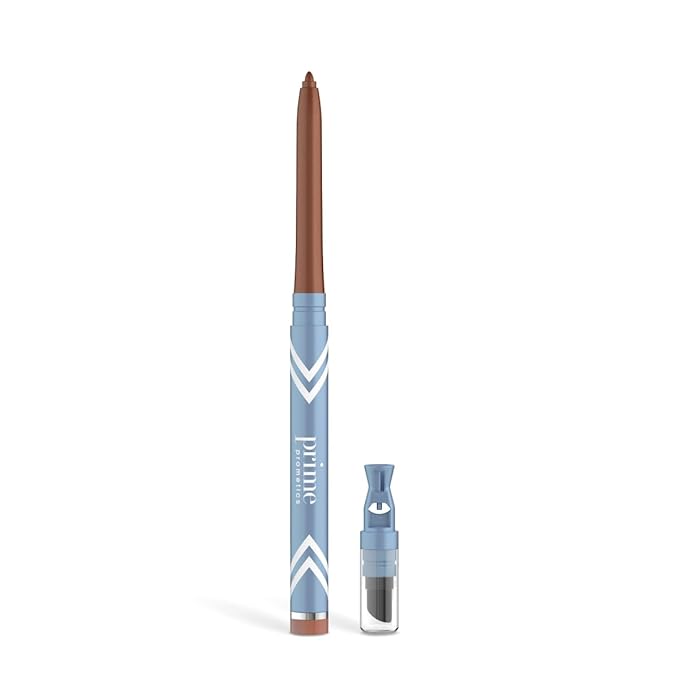 PrimeEyes Glide Eyeliner for Mature Women – Waterproof, Long-Stay and Mess-Proof – Gel Creme Texture, Discreet Sharpener and Effective Smudger (Copper Metallic)-Velvo Beauty