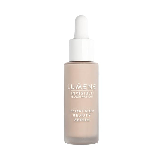 Lumene Invisible Illumination Instant Beauty Glow Serum - Sheer-Coverage Face Makeup + Brightening Serum - Infused with Nordic Algae and Vitamin E for Instant Radiance - Universal Light (30ml)-Velvo Beauty