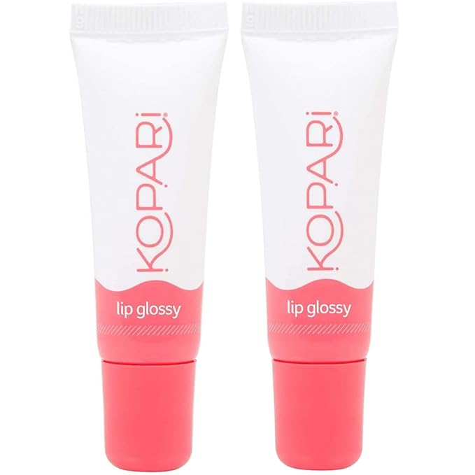 Kopari Coconut Lip Glossy Clear - Hydrating and Moisturizing Coconut Oil, Vitamin E and Shea Butter Lip Gloss With 100% Organic Coconut Oil, Non GMO, Vegan Sulfate Free (2 Pack)-Velvo Beauty