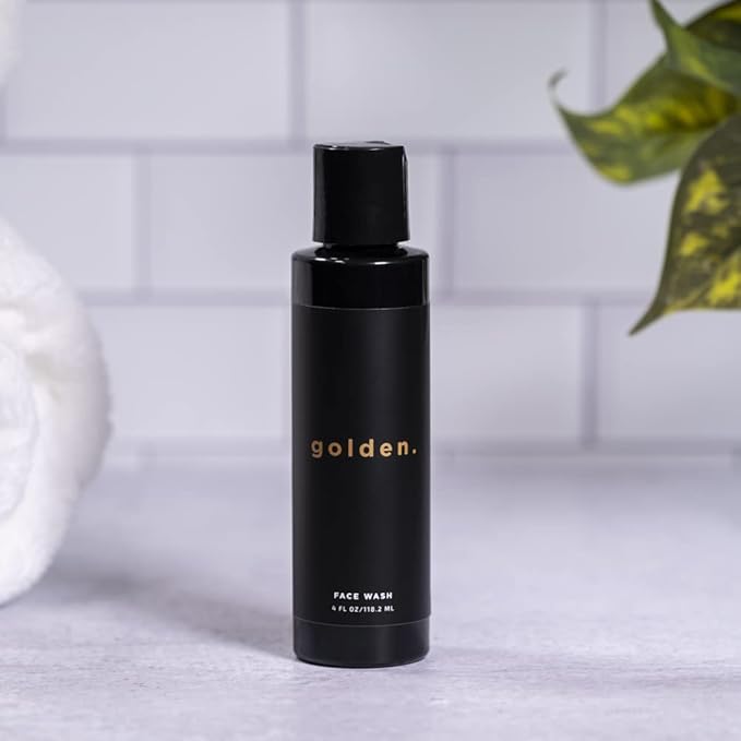 Golden Grooming Co. Men Face Wash with Aloe Vera & Vitamin E - Facial Cleanser for Men - Organic & Nature-Based - Ideal for Sensitive and Oily Skin - Rich Foaming Daily Cleanser - 4 oz.-Velvo Beauty