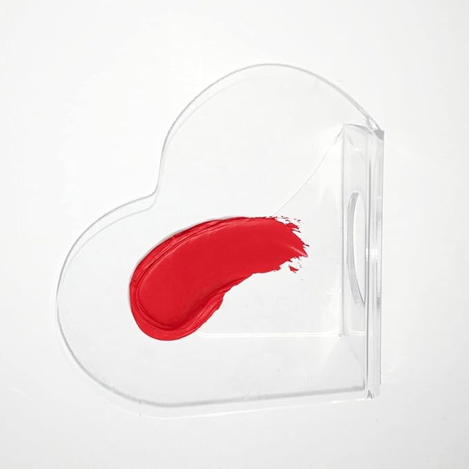 3Pcs Clear Handheld Acrylic Palette Heart Shaped Acrylic Nail Color Palette Handheld Makeup Mixing Palette Foundation Mixing Tray Cosmetic Palette for Lipstick Eyeshadow Foundation Color Blending-Velvo Beauty