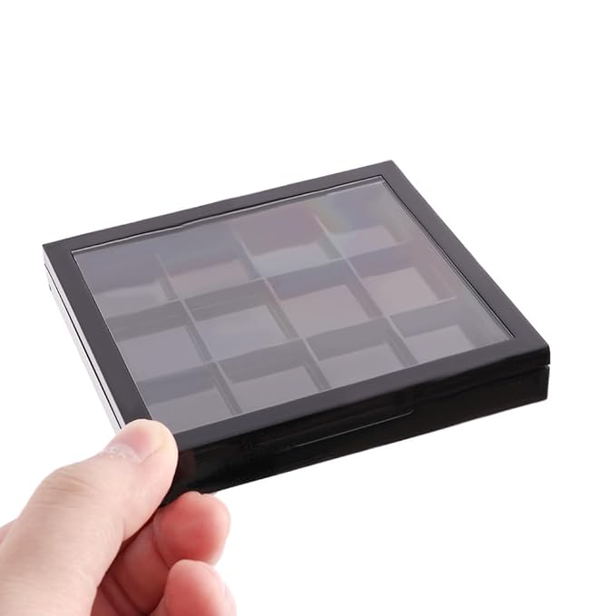 12 Grids Empty Eyeshadow Palette DIY Eyeshadow Makeup Palette Lipstick Container Empty Makeup Storage Box for Blush Lipstick-Velvo Beauty